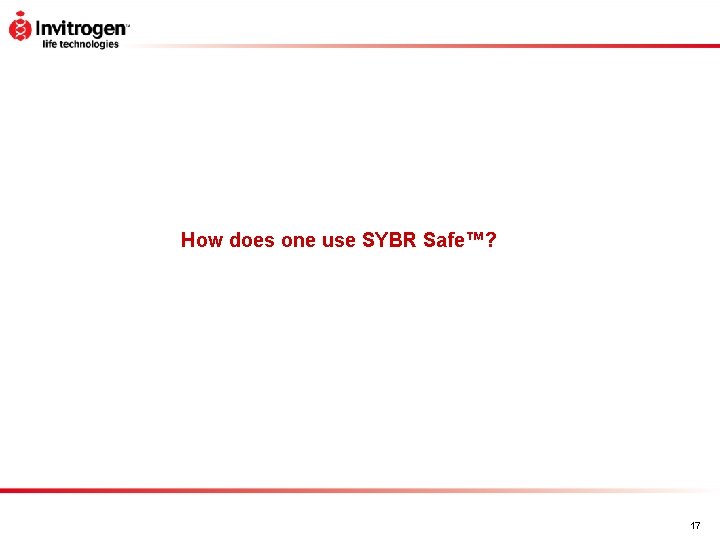 How does one use SYBR Safe™? 17 