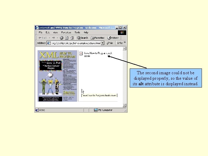 The second image could not be displayed properly, so the value of its alt