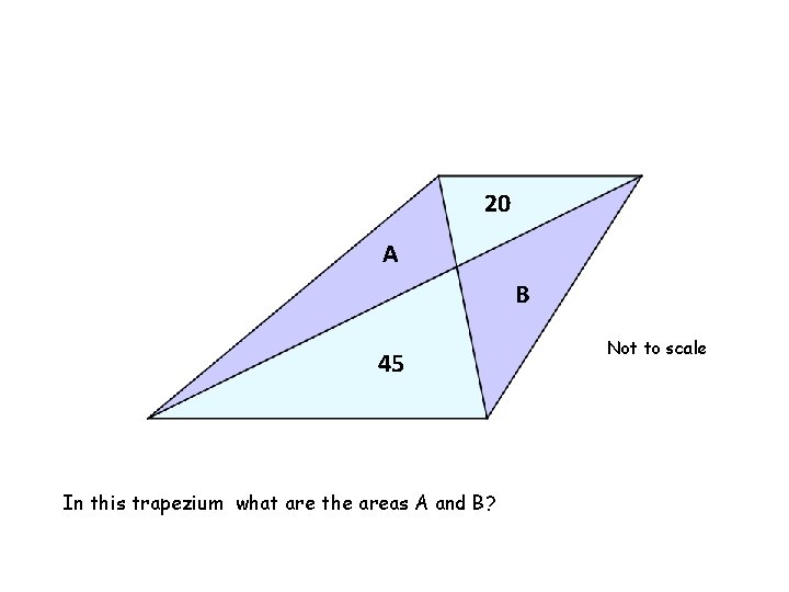 20 A B 45 In this trapezium what are the areas A and B?