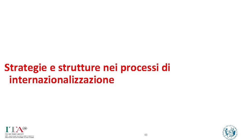 Strategie e strutture nei processi di internazionalizzazione 48 