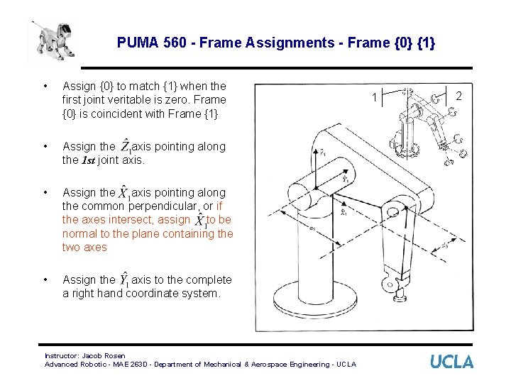 PUMA 560 - Frame Assignments - Frame {0} {1} • Assign {0} to match