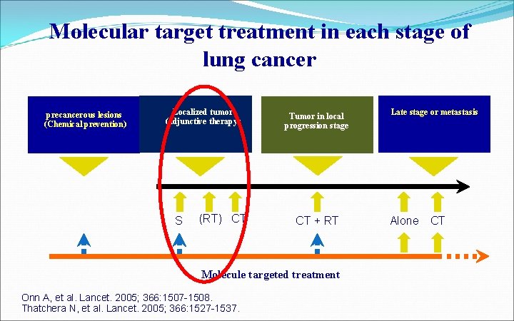 Molecular target treatment in each stage of lung cancer precancerous lesions (Chemical prevention) Localized