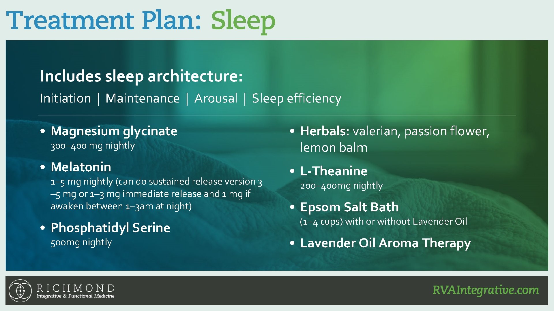 Includes sleep architecture: Initiation | Maintenance | Arousal | Sleep efficiency • Magnesium glycinate