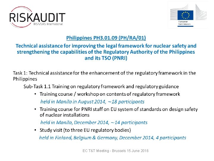  • EC T&T Meeting - Brussels 15 June 2016 