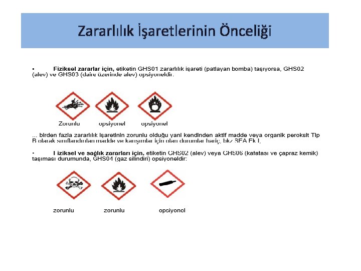 Zararlılık İşaretlerinin Önceliği 