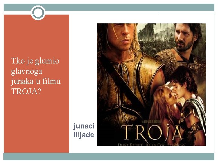 Tko je glumio glavnoga junaka u filmu TROJA? junaci Ilijade 