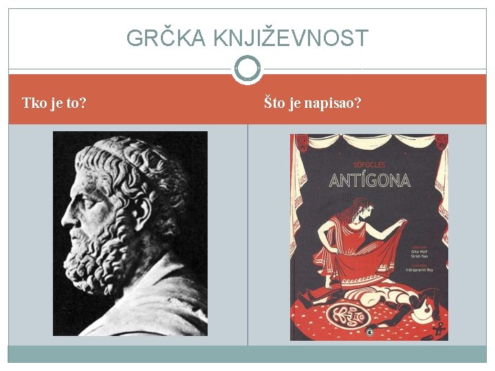 GRČKA KNJIŽEVNOST Tko je to? Što je napisao? 