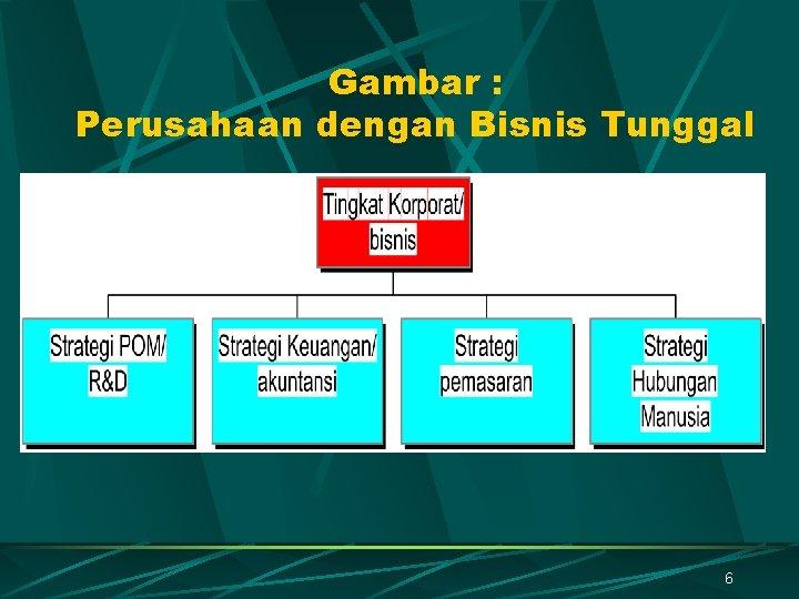 Gambar : Perusahaan dengan Bisnis Tunggal 6 