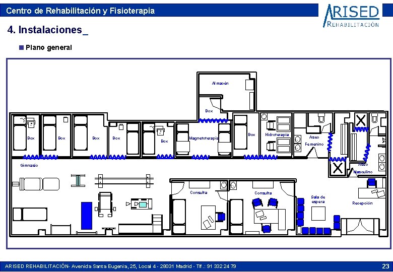 Centro de Rehabilitación y Fisioterapia 4. Instalaciones_ n Plano general Almacén Box . oo