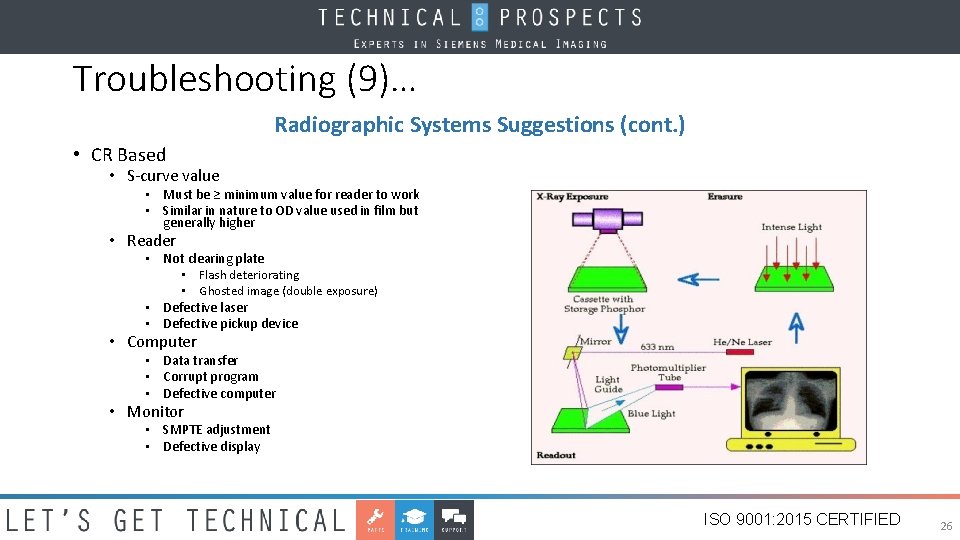 Troubleshooting (9)… Radiographic Systems Suggestions (cont. ) • CR Based • S-curve value •