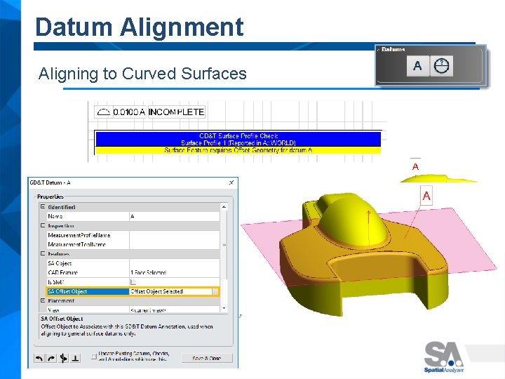 Datum Alignment Aligning to Curved Surfaces 