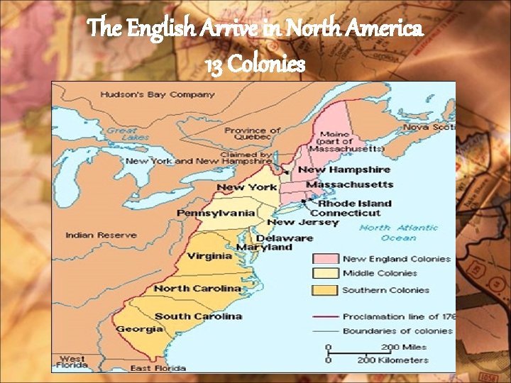 The English Arrive in North America 13 Colonies 