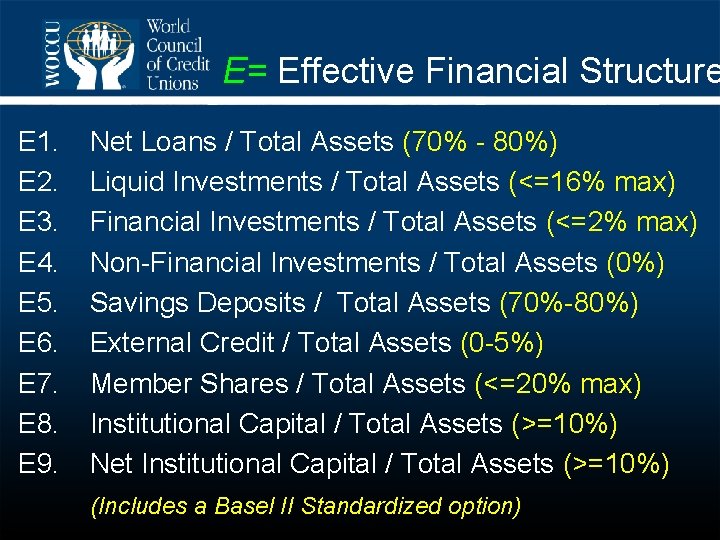 E= Effective Financial Structure E 1. E 2. E 3. E 4. E 5.