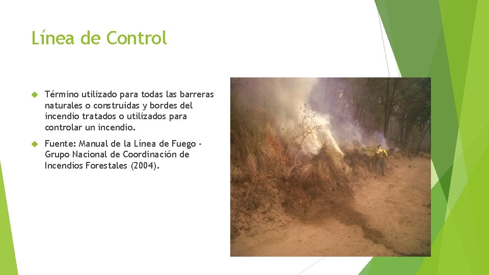 Línea de Control Término utilizado para todas las barreras naturales o construidas y bordes