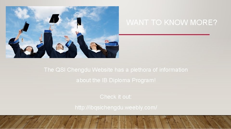 WANT TO KNOW MORE? The QSI Chengdu Website has a plethora of information about WANT TO KNOW MORE? The QSI Chengdu Website has a plethora of information about