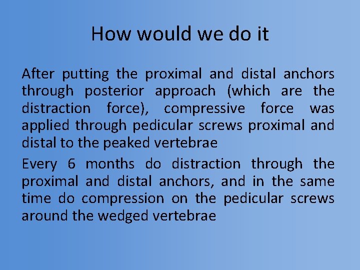 How would we do it After putting the proximal and distal anchors through posterior