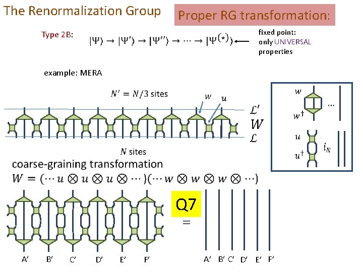 The Renormalization Group Type 2 B: Proper RG transformation: fixed point: only UNIVERSAL properties