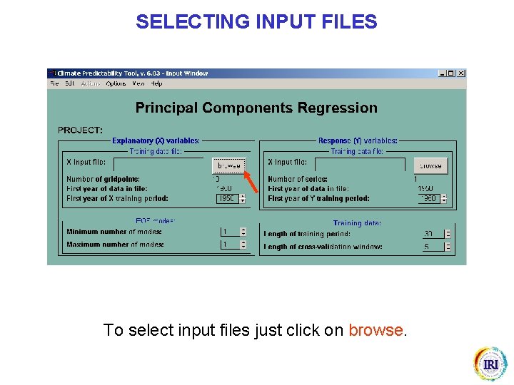 SELECTING INPUT FILES To select input files just click on browse. 