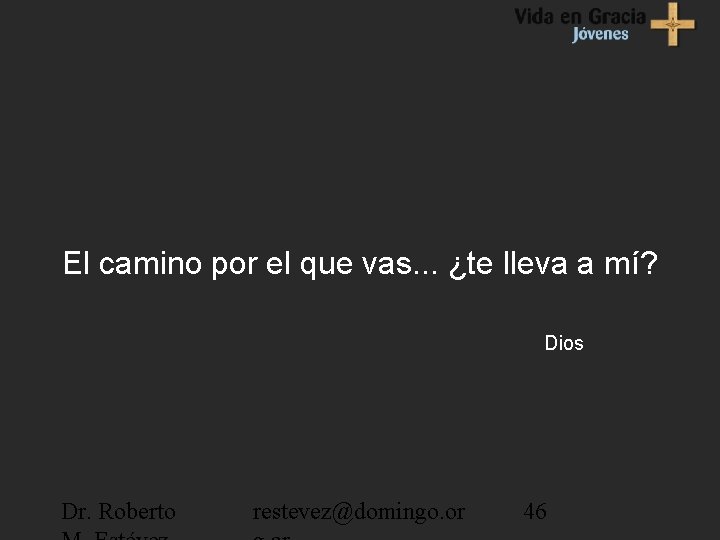 El camino por el que vas. . . ¿te lleva a mí? Dios Dr.