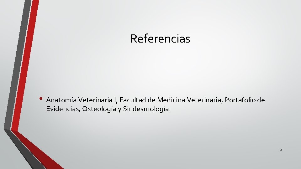 Referencias • Anatomía Veterinaria I, Facultad de Medicina Veterinaria, Portafolio de Evidencias, Osteología y