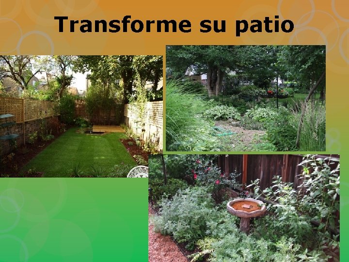 Transforme su patio 