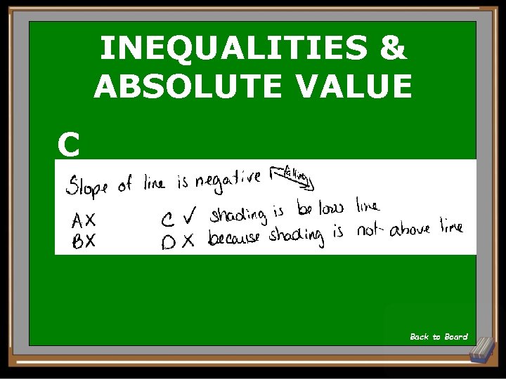 INEQUALITIES & ABSOLUTE VALUE C Back to Board 