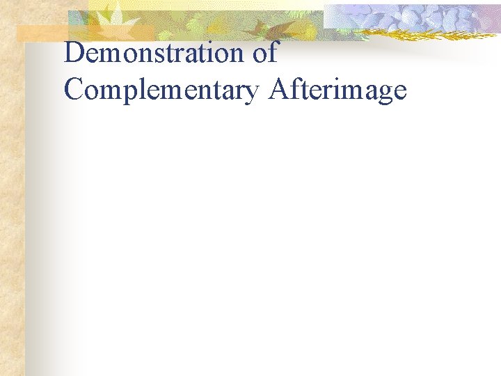 Demonstration of Complementary Afterimage 