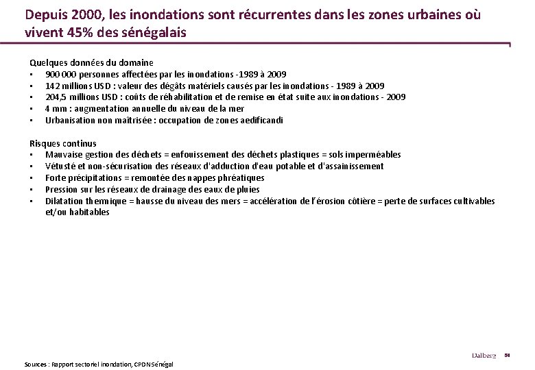 Depuis 2000, les inondations sont récurrentes dans les zones urbaines où vivent 45% des