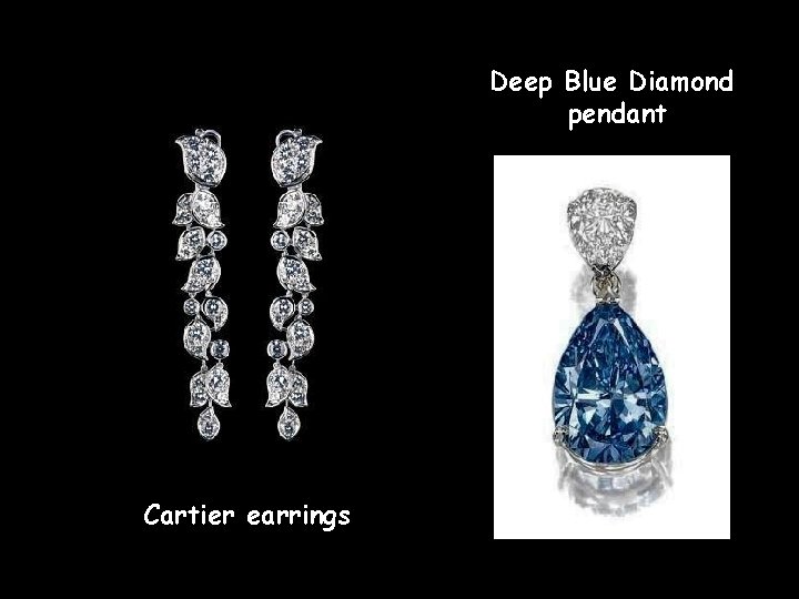 Deep Blue Diamond pendant Cartier earrings 