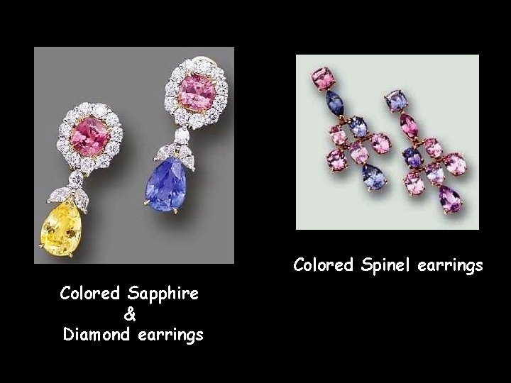 Colored Spinel earrings Colored Sapphire & Diamond earrings 