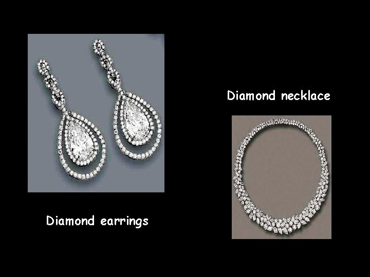 Diamond necklace Diamond earrings 