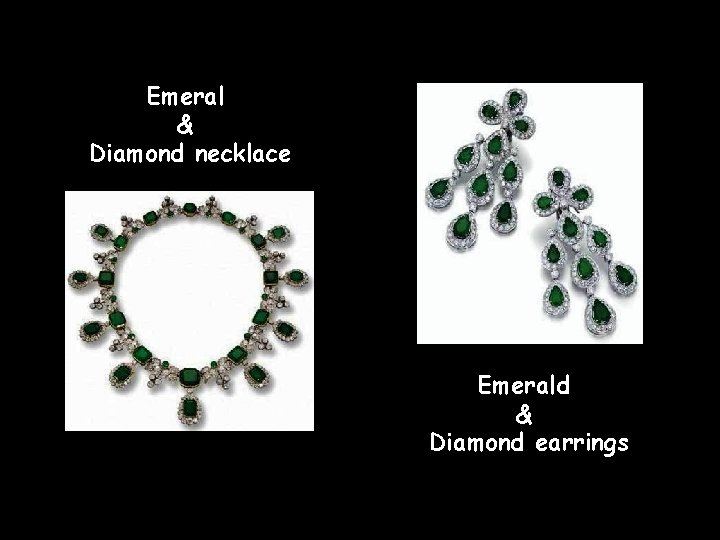 Emeral & Diamond necklace Emerald & Diamond earrings 