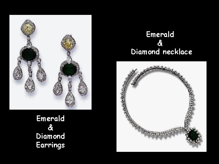 Emerald & Diamond necklace Emerald & Diamond Earrings 