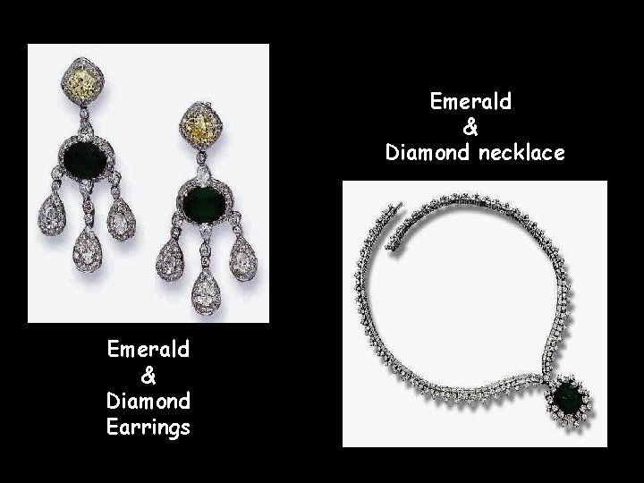 Emerald & Diamond necklace Emerald & Diamond Earrings 