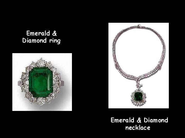 Emerald & Diamond ring Emerald & Diamond necklace 