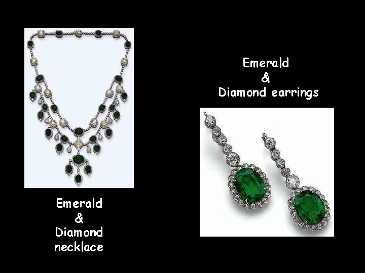 Emerald & Diamond earrings Emerald & Diamond necklace 