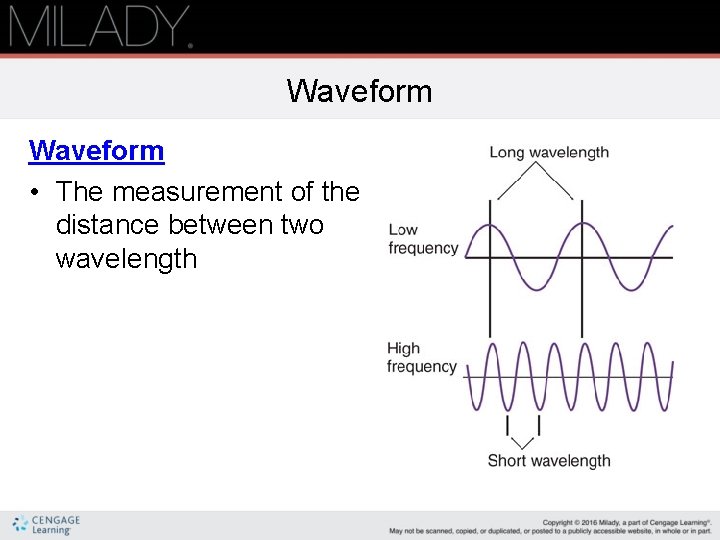 Waveform • The measurement of the distance between two wavelength Waveform • The measurement of the distance between two wavelength