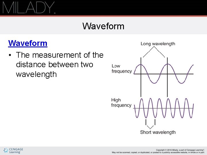 Waveform • The measurement of the distance between two wavelength 