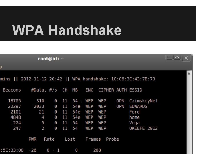 WPA Handshake WPA Handshake