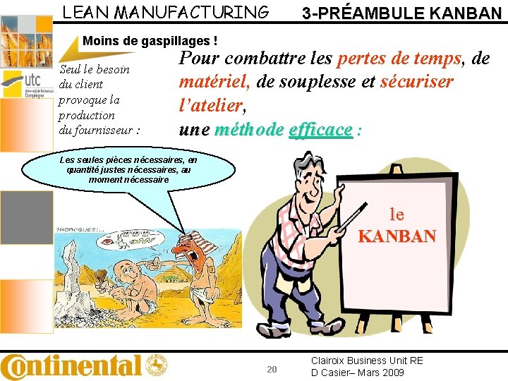 LEAN MANUFACTURING 3 -PRÉAMBULE KANBAN Moins de gaspillages ! Seul le besoin du client