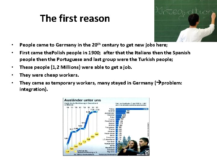 The first reason • • • People came to Germany in the 20 th