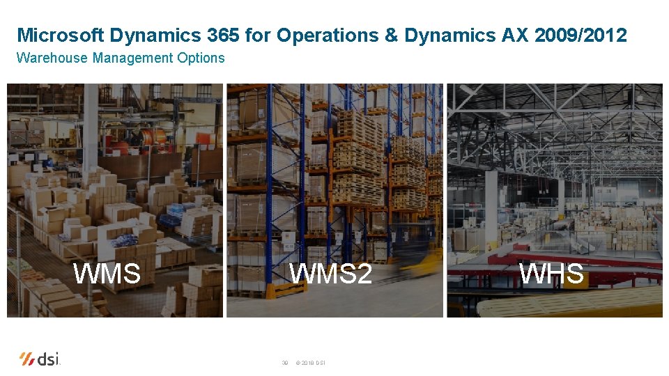 Microsoft Dynamics 365 for Operations & Dynamics AX 2009/2012 Warehouse Management Options WMS 2