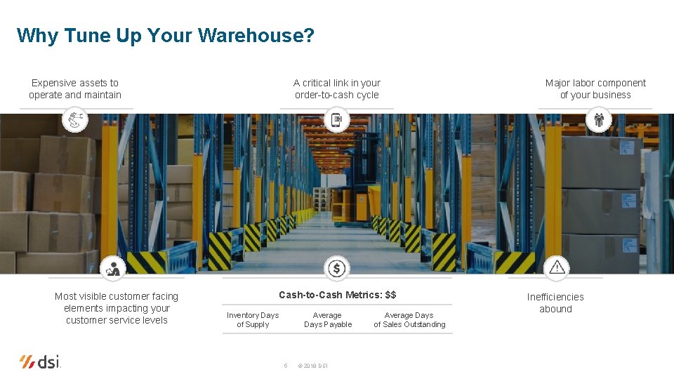 Why Tune Up Your Warehouse? Expensive assets to operate and maintain Most visible customer