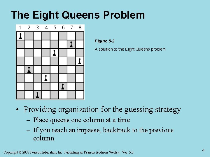 The Eight Queens Problem Figure 5 -2 A solution to the Eight Queens problem