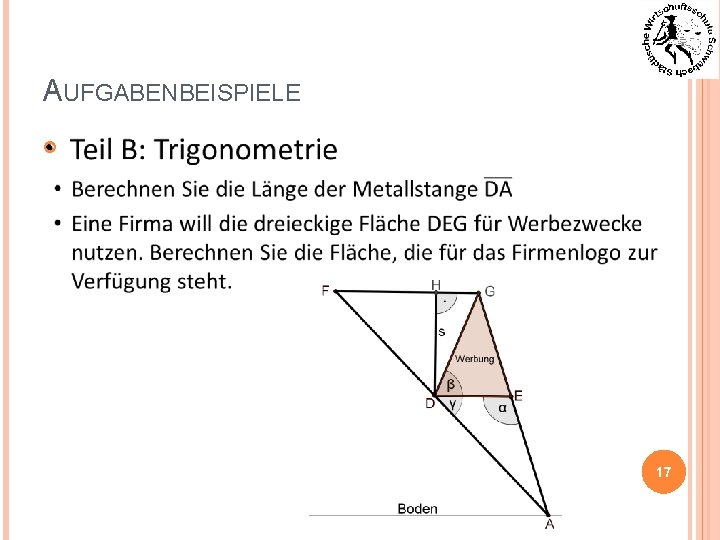 AUFGABENBEISPIELE 17 