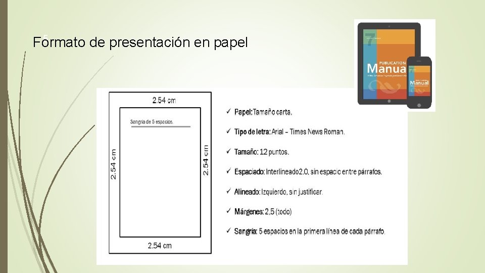 5 Formato de presentación en papel 