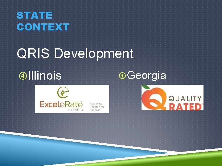 STATE CONTEXT QRIS Development Illinois Georgia 