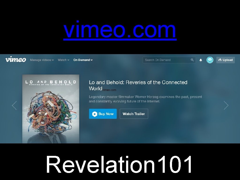 vimeo. com Revelation 101 