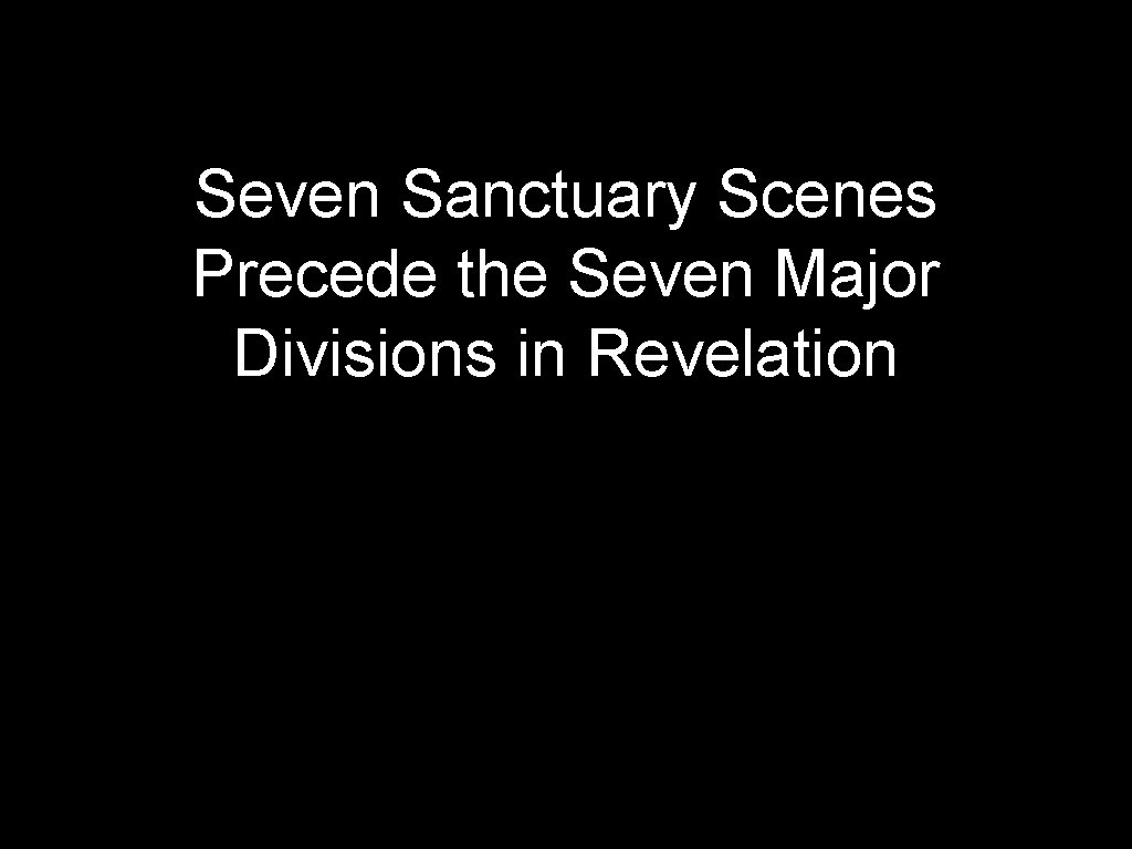 Seven Sanctuary Scenes Precede the Seven Major Divisions in Revelation 