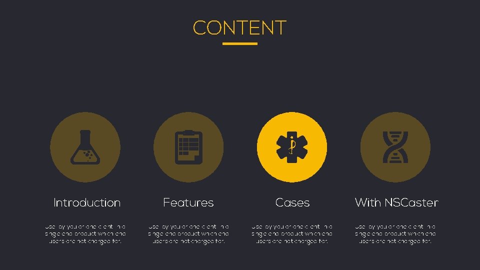 CONTENT Introduction Use, by you or one client, in a single end product which